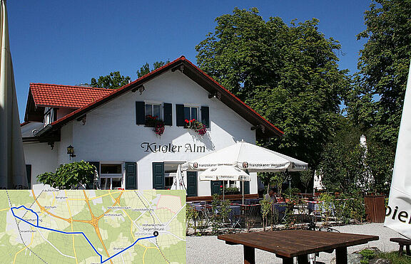 Eingang zur Kugler Alm mit Streckenübersicht